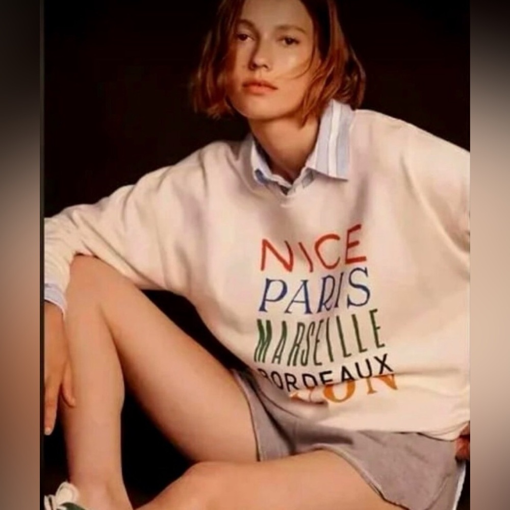Anthropologie Phthalo x Maeve French Cities Sweatshirt Size L